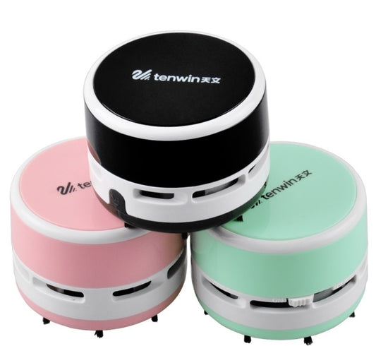 Mini Vacuum Cleaner cartoon desktop cleaner on office desk